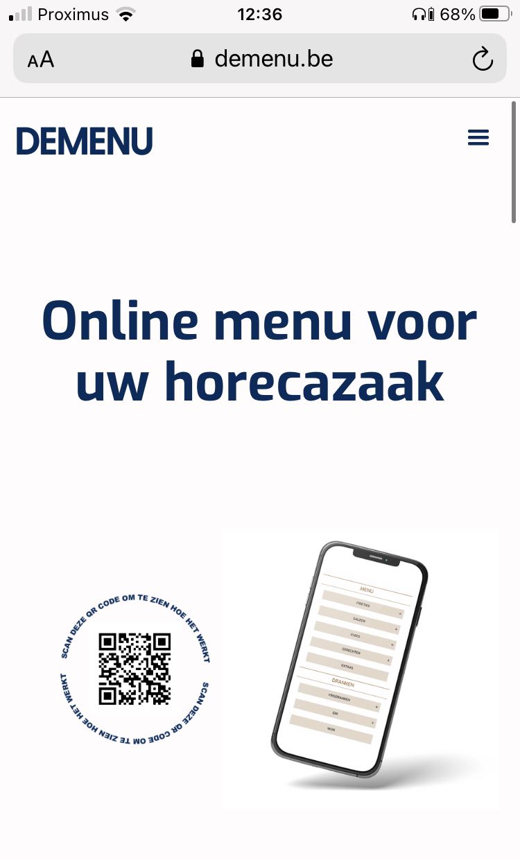 Website on phone example